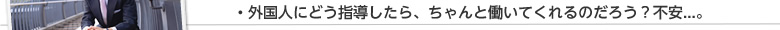 外国人にどう指導したら、ちゃんと働いてくれるのだろう?不安...。