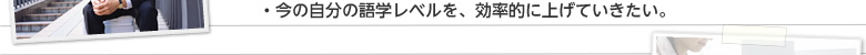 今の自分の語学レベルを、効率的に上げていきたい。