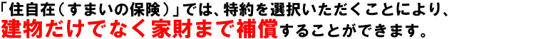 家財についても有利な住自在と一緒に長期加入できます